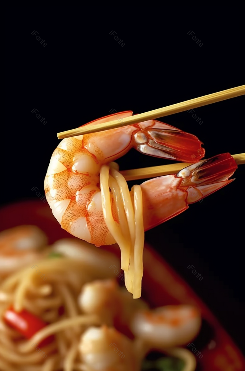 用筷子夹起一只虾美食菜,高清,摄影图,摄影图片,图片大全,摄影图免费下载